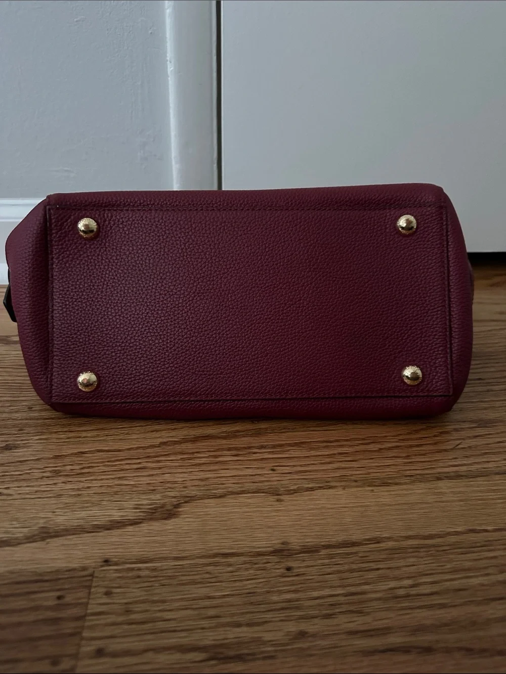 Michael Kors Wine Leather Satchel with Gold Hardware - Picture 3 of 11